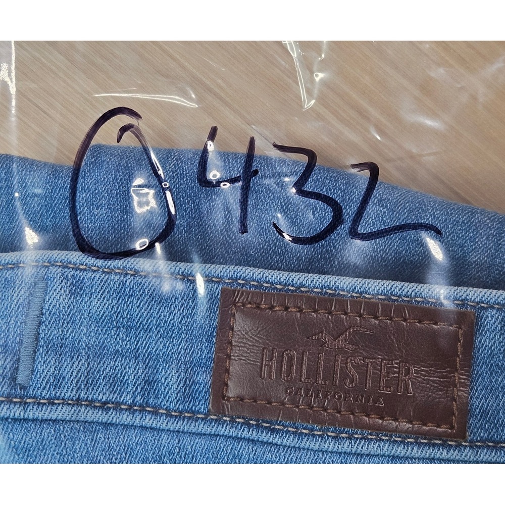 Hollister Mid-Rise Super Skinny Jeans Womens 3R Blue Distressed Denim Stretch - Picture 13 of 13